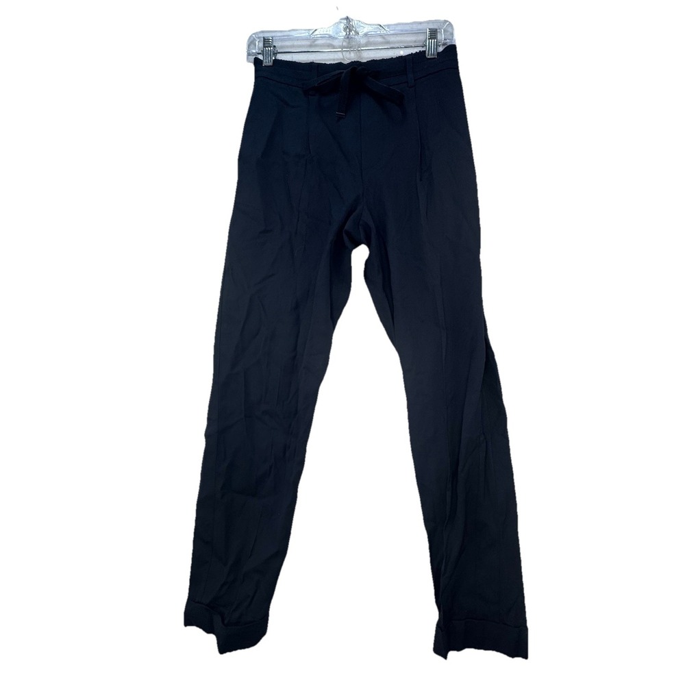 Vince Pants Womens Small Dark Blue Viscose Blend Cuffed Ankle Straight Leg